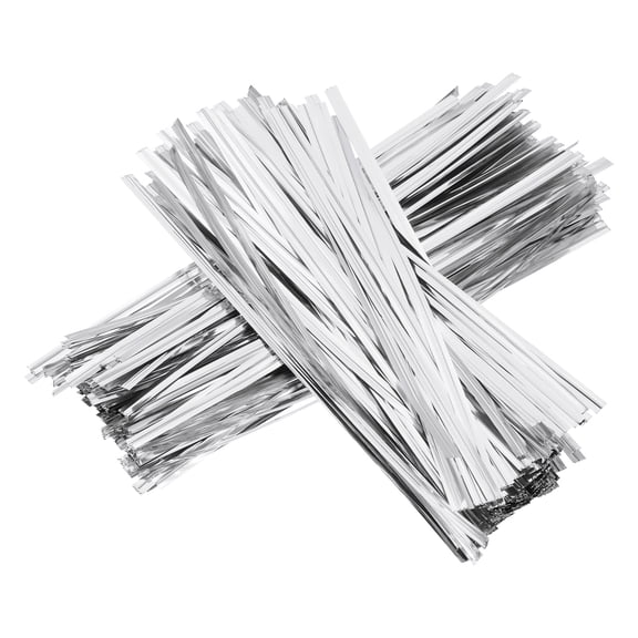 Uxcell Metallic Twist Ties, Reusable Bread Ties, Candy Bag Wrap Wire 6 Inch & 300 Pcs & Silver -Fitting for (Bakery/Cake/Treat Bags/Gift Wrapping)