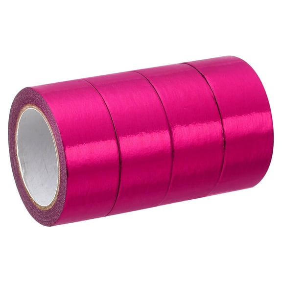 Uxcell Metallic Washi Tape 15mm x 5m, 4 Pack Art Tapes Washi Self-Adhesive Rose Red