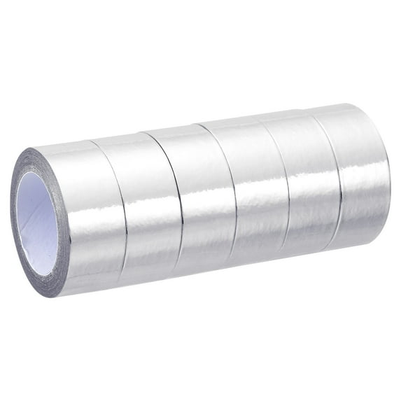 Uxcell Metallic Washi Tape 15mm x 5m, 6 Pack Art Tapes Washi Self-Adhesive Silver Tone