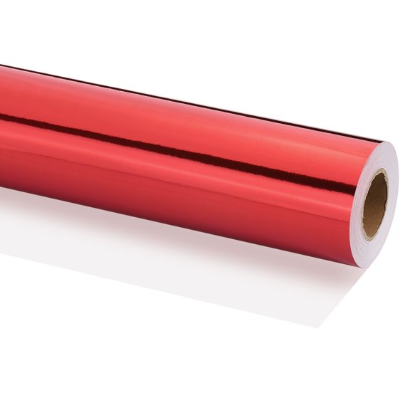 Uxcell Metallic Wrapping Paper, 14 Inch x 800 Inch(65.6Ft)Packing Paper Red
