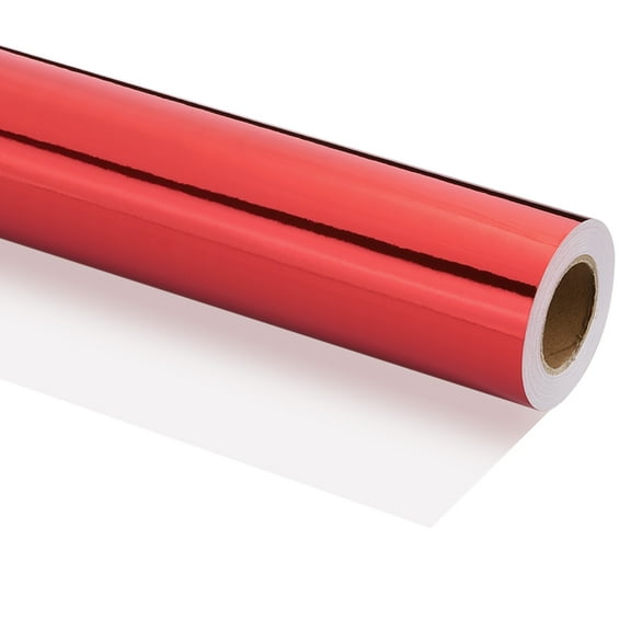 Uxcell Metallic Wrapping Paper, 16 Inch x 600 Inch(49.2Ft)Packing Paper Red