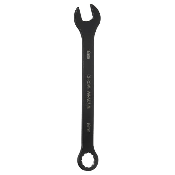 Uxcell Metric Combination Wrench 16mm CR-V Steel 12-Point Box & Open End Double Ended Wrenches Spanners Tools for Household Automotive Machinery DIY Repair, Black