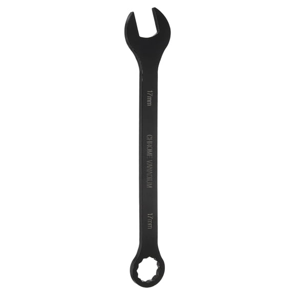 Uxcell Metric Combination Wrench 17mm CR-V Steel 12-Point Box & Open End Double Ended Wrenches Spanners Tools for Household Automotive Machinery DIY Repair, Black