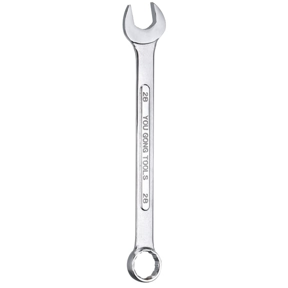 Uxcell Metric Combination Wrench 28mm Open End & 15-Degree Offset 12-Point Box End Double Ended Wrenches Spanners Tools for Household Automotive Machinery DIY Repair
