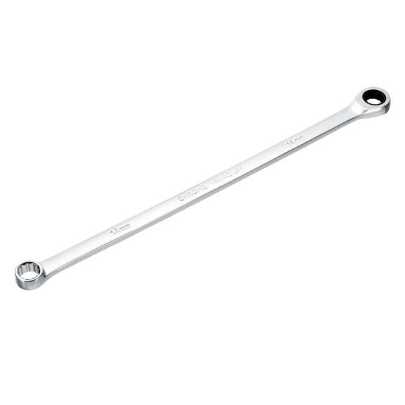 Uxcell Metric Double Box End Ratcheting Wrench, 14mm Extra Long 72 Teeth Chrome Vanadium Steel Ratchet Wrench for Automotive Furniture Machinery Repair