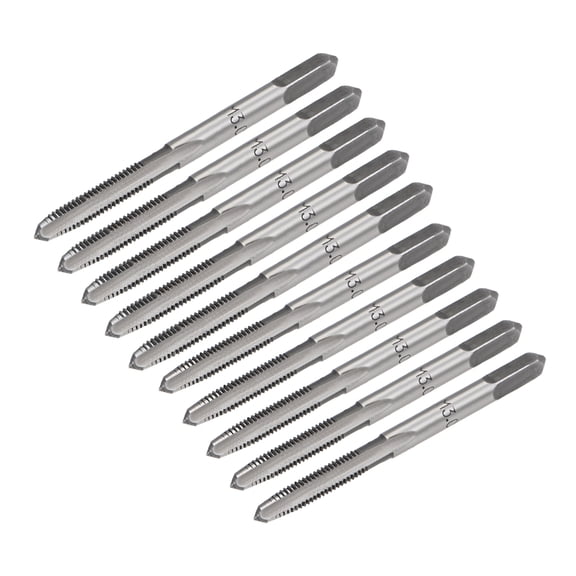 Uxcell Metric Hand Tap M3 Thread 0.5 Pitch 3 Straight Flute H2 High Speed Steel 5 Pairs