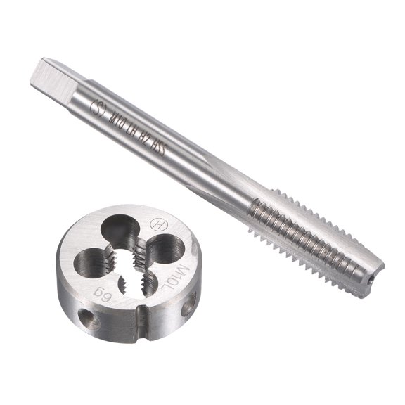 Uxcell Metric Left Hand Tap and Die Set Machine Thread Tap with Round Die M10 x 1.5mm