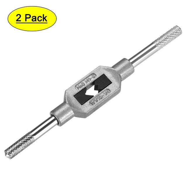 Uxcell Metric M1-M8 1/16" - 1/4" (UNC/UNF) Adjustable Tap Wrench Handle Nickel Plated 2 Pack