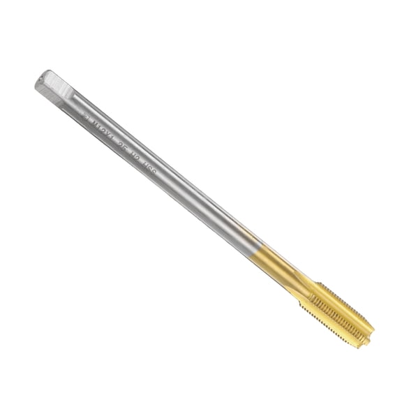 Uxcell Metric Thread Tap M12 x 1.25 160mm Extra Long Titanium Coated High Speed Steel 6542 Straight Flute Screw Thread Milling Machine Taps Threading Tapping Repair Tool