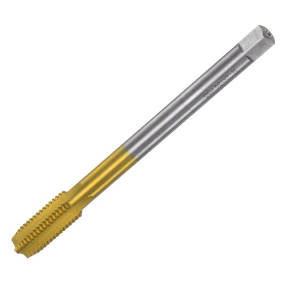 Uxcell Metric Thread Tap M12 x 1.75 130mm Extra Long Ti-Coated 6542 High Speed Steel Straight Flute
