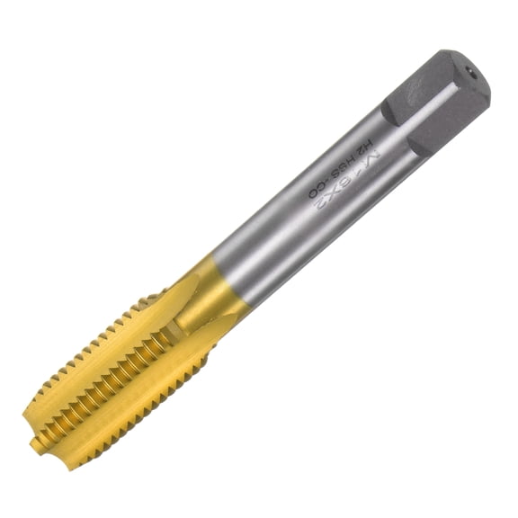 Uxcell Metric Thread Tap M16 x 2 Straight Flute Ti-Coated M35 High Speed Steel Threading Tapping Tool
