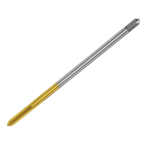 Uxcell Metric Thread Tap M4 x 0.7 100mm Extra Long Ti-Coated M35 High Speed Steel Straight Flute