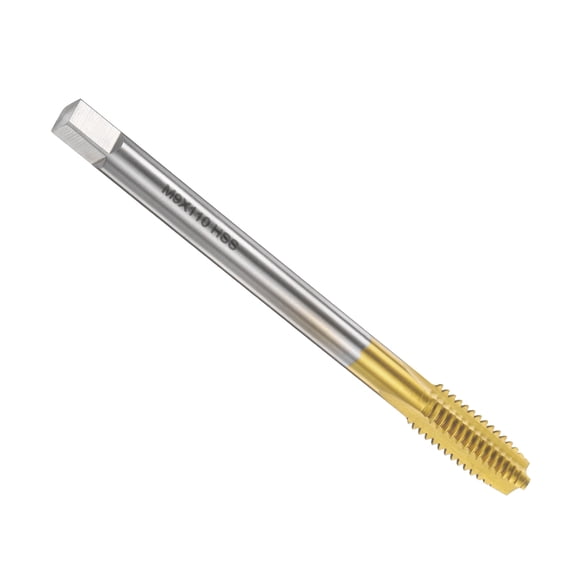 Uxcell Metric Thread Tap M9 x 1.5 100mm Extra Long Titanium Coated High Speed Steel 6542 Straight Flute Screw Thread Milling Machine Taps Threading Tapping Repair Tool