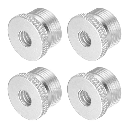 Uxcell Mic Stand Adapter 1/4 Female x 5/8 Male Aluminum Alloy Thread Screw Adapter for Camera Stand Silver 4 Pack