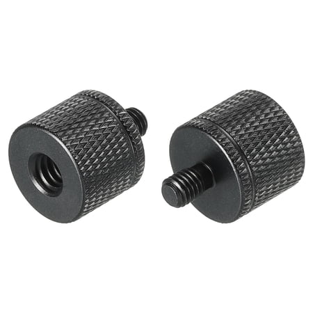 Uxcell Mic Stand Adapter 1/4 Female x M5 Male Camera Screw Thread Adapter for Microphone Tripod Stand Black 2 Pack