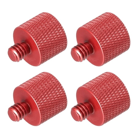 Uxcell Mic Stand Adapter 1/4 Male to 3/8 Female Camera Screw Thread Adapter for Microphone Tripod Stand Red 4 Pack
