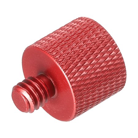 Uxcell Mic Stand Adapter 3/8 Female x 1/4 Male Camera Screw Thread Adapter for Microphone Tripod Stand Red