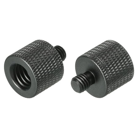 Uxcell Mic Stand Adapter 3/8 Female x M6 Male Camera Screw Thread Adapter for Microphone Tripod Stand Black 2 Pack
