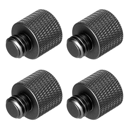 Uxcell Mic Stand Adapter 3/8 Male x 1/4 Female Camera Screw Thread Adapter for Microphone Tripod Stand Black 4 Pack