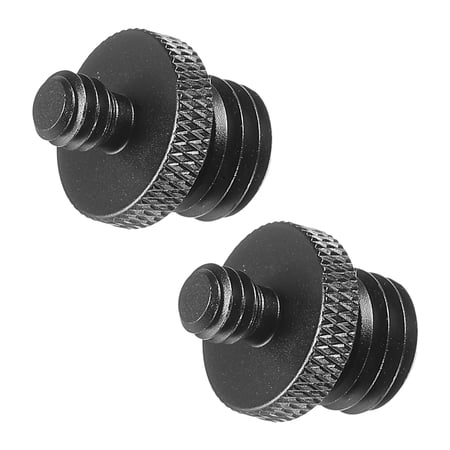 Uxcell Mic Stand Adapter M12 Male to 1/4 Male Thread Tripod Screw Double Sides for Microphone Tripod Stand Black 2 Pack