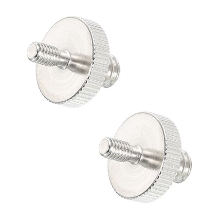 Uxcell Mic Stand Adapter M4 Male to 1/4 Male Thread Tripod Screw Double Sides for Microphone Tripod Stand Silver 2 Pack