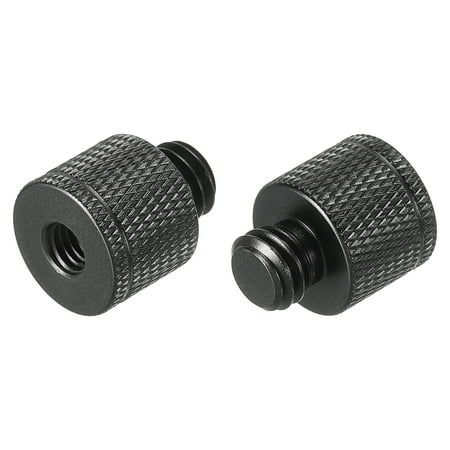 Uxcell Mic Stand Adapter M6 Female to 3/8 Male Camera Screw Thread Adapter for Microphone Tripod Stand Black 2 Pack