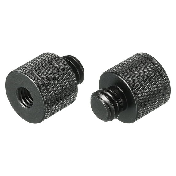 Uxcell Mic Stand Adapter M6 Female to 3/8 Male Camera Screw Thread Adapter for Microphone Tripod Stand Black 2 Pack