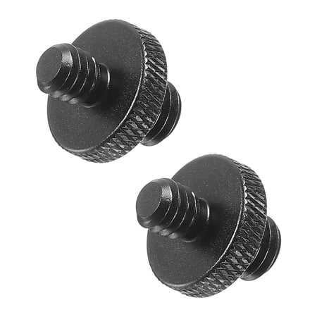 Uxcell Mic Stand Adapter M8 Male to 1/4 Male Thread Tripod Screw Double Sides for Microphone Tripod Stand Black 2 Pack