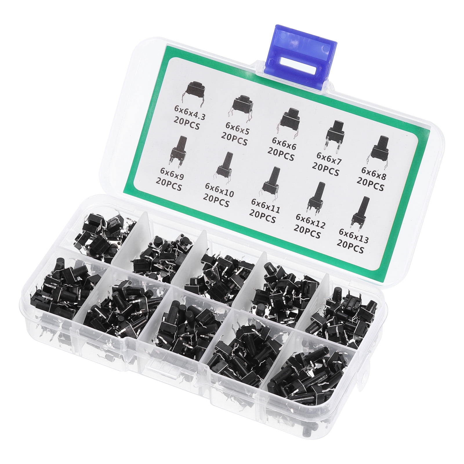 Uxcell Micro Momentary Tact Switch Kit Tactile Push Button Switch 10 ...