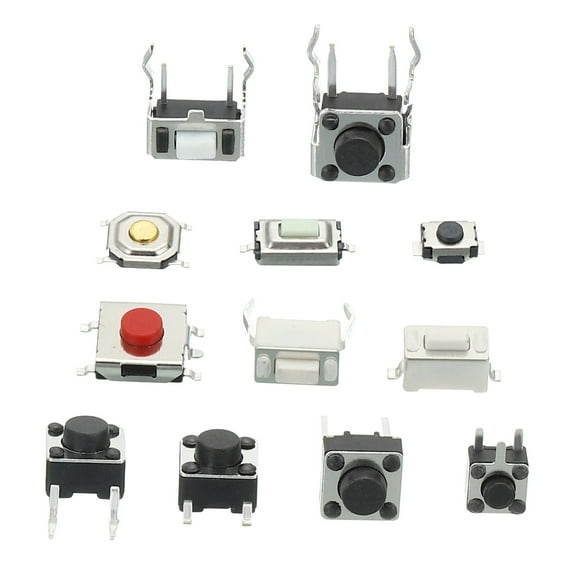 Uxcell Micro Momentary Tact Switch Kit Tactile Push Button Switch 12 Types Assortment 120 Pack