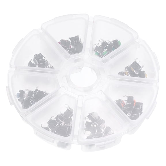 Uxcell Micro Momentary Tact Switch Kit Tactile Push Button Switch 8 Colors 80 Pack