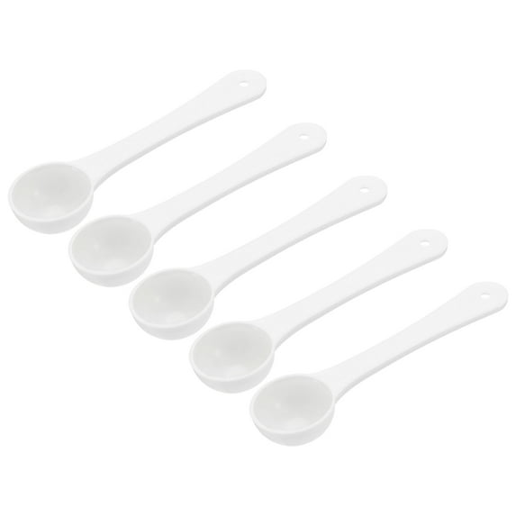 Uxcell Micro Spoons 1 Gram Measuring Scoop Plastic Round Bottom Mini Spoon with Hanging Hole 30 Pack