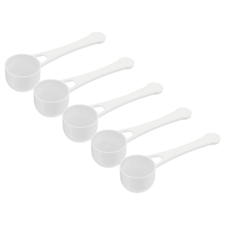 Uxcell Micro Spoons 5 Gram Measuring Scoop Plastic Round Bottom Mini Spoon  with Hole 15 Pack