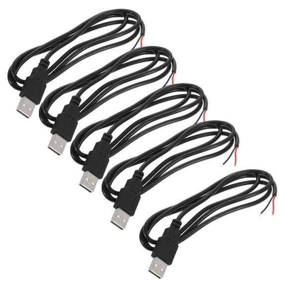 Uxcell Micro USB Male to 2Pin Bare Wire 24AWG 100cm/39 Inch Long, 5Pcs 5V 3A Micro USB to Bare Wire Open End Pigtail Power Cable for Car DIY Repair Equipment Installed Replace