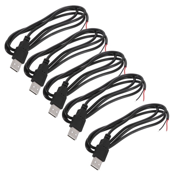 Uxcell Micro USB Male to 2Pin Bare Wire 24AWG 100cm/39 Inch Long, 5Pcs 5V 3A Micro USB to Bare Wire Open End Pigtail Power Cable for Car DIY Repair Equipment Installed Replace