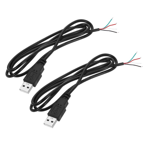 Uxcell Micro USB Male to 4Pin Bare Wire 28AWG 100cm/39 Inch Long, 2Pcs 5V 3A Micro USB to Bare Wire Open End Pigtail Power Cable for Car DIY Repair Equipment Installed Replace