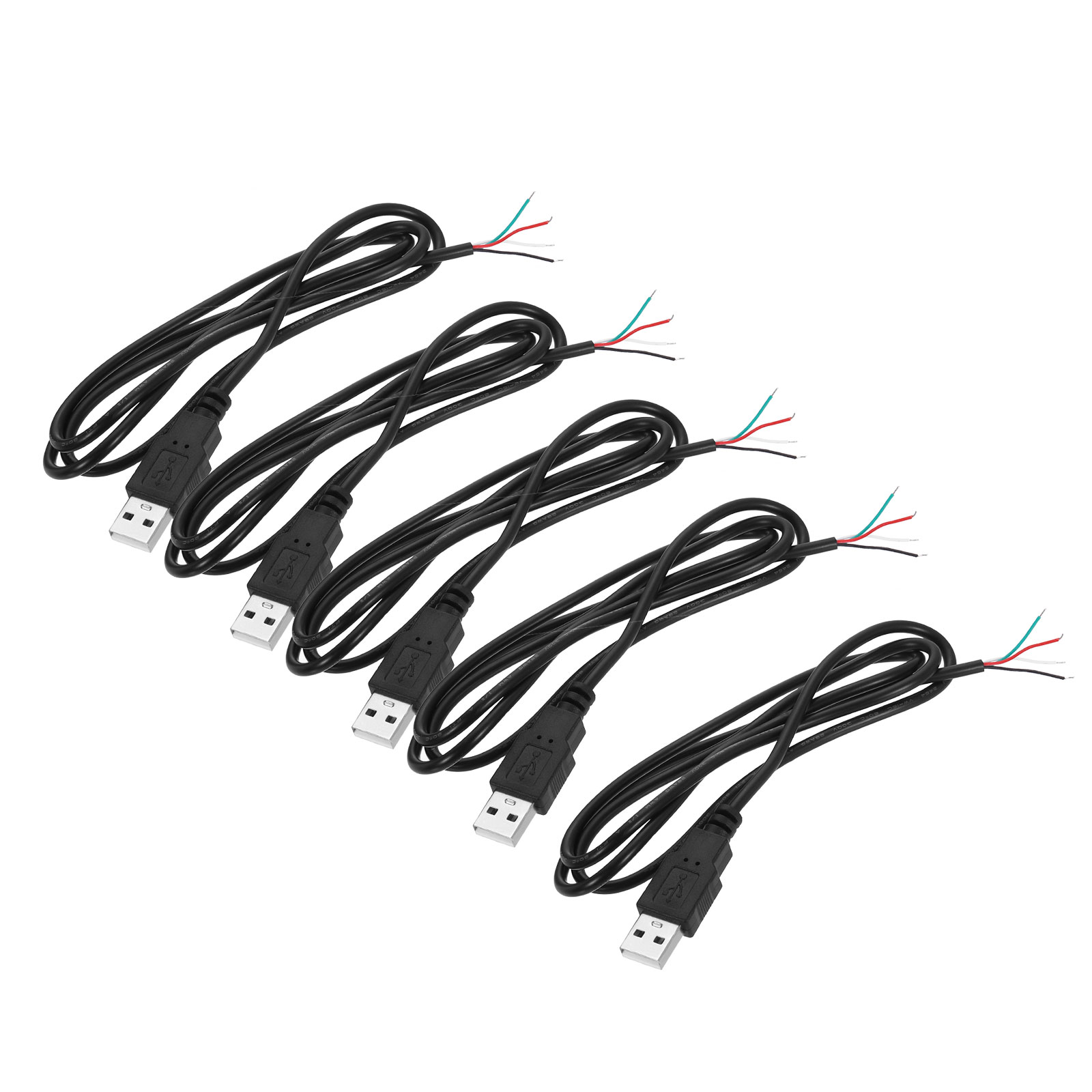 Uxcell Micro USB Male to 4Pin Bare Wire 28AWG 100cm/39 Inch Long, 5Pcs ...