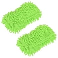 thumbnail image 1 of Uxcell Microfiber Chenille Dry Duster Gloves Washing Cleaning Sponge Mitten, Light Green 2 Pack, 1 of 5