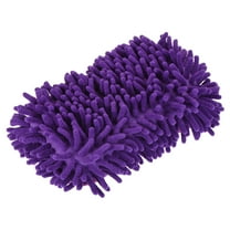 Uxcell Microfiber Chenille Dry Duster Gloves Washing Cleaning Sponge Mitten, Purple