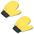 thumbnail image 1 of Uxcell Microfiber Chenille Duster Cleaning Sponge Thumb Glove Mitten, Grey Yellow 2 Pack, 1 of 6