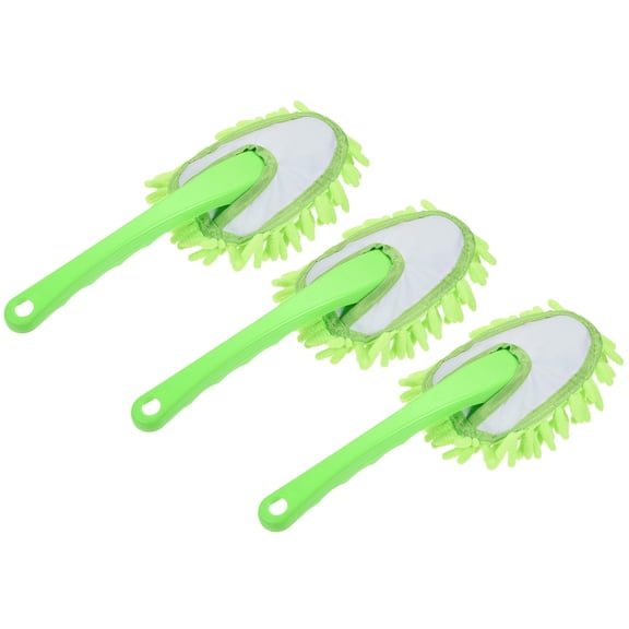 Uxcell Microfiber Chenille Duster Washable Cleaning Brush Dusting Tool Green, 3 Count