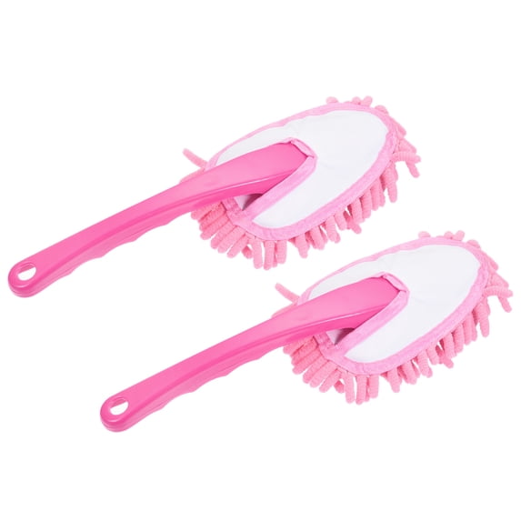 Uxcell Microfiber Chenille Duster Washable Cleaning Brush Dusting Tool Pink, 2 Count