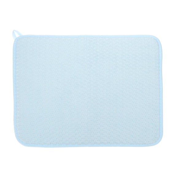 Uxcell Microfiber Dish Drying Mat,16 x 12 Inch Absorbent Dish Drying Pad for Kitchen Countertops Sinks Draining Racks Coffee Machine, Blue