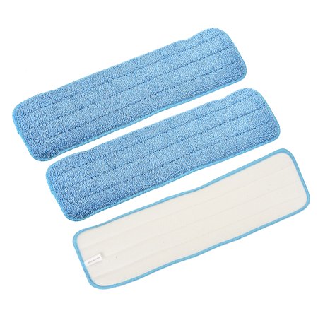 Uxcell Microfiber Mop Replacement Heads 46x14cm for Wet/Dry Mop Blue 3 Pack