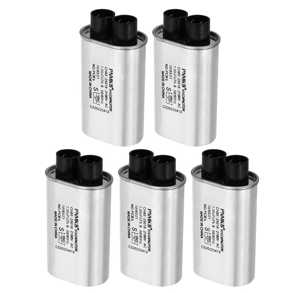 Uxcell Microwave Capacitor, 5 Pack 1uF AC 2100V High Voltage Capacitor 20mm Pin Distance for Microwave Oven