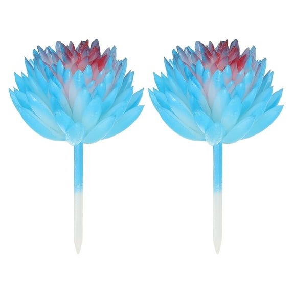 Uxcell Mini Artificial Succulents Unpotted Faux Succulent Picks Fake Succulent Plants Blue Red 2 Pack
