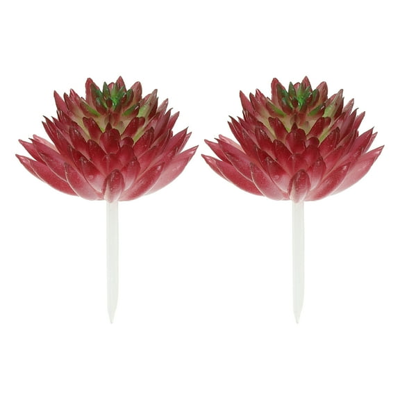 Uxcell Mini Artificial Succulents Unpotted Faux Succulent Picks Fake Succulent Plants Burgundy Green 2 Pack