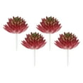 thumbnail image 1 of Uxcell Mini Artificial Succulents Unpotted Faux Succulent Picks Fake Succulent Plants Burgundy Green 4 Pack, 1 of 5