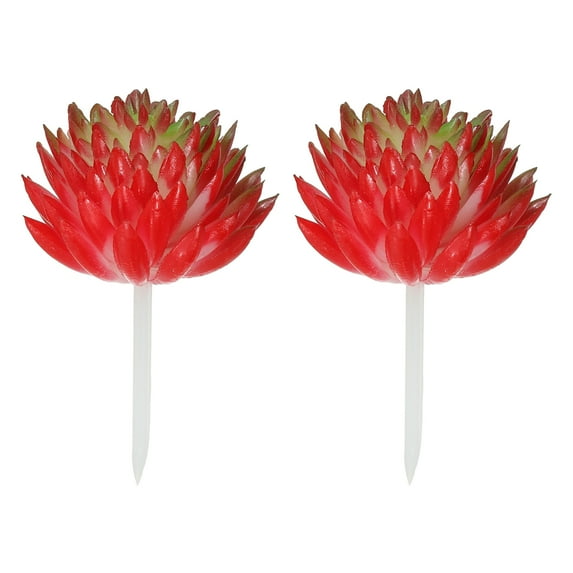 Uxcell Mini Artificial Succulents Unpotted Faux Succulent Picks Fake Succulent Plants Red Green 2 Pack