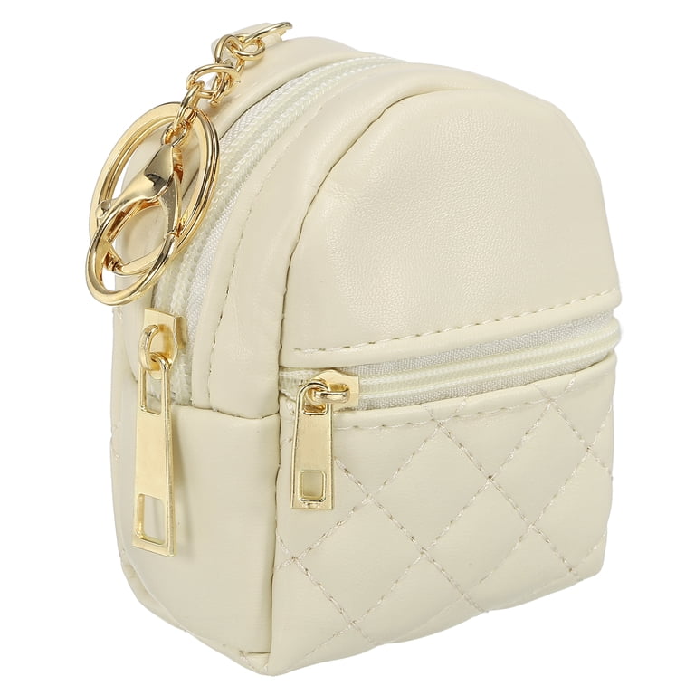 beige leather mini backpack Uxcell Mini Backpack Cute Cosmetic Bag for Women PU Leather Creative Keychain Beige, Women's, Size: 3.74 x 5.76